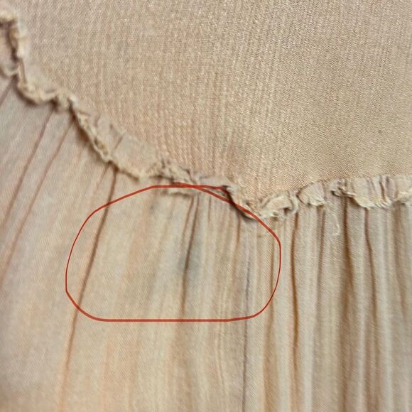 Free People In the Moment Dress M Mustard Yellow Oversized Tiered Boho Shift - Picture 10 of 13